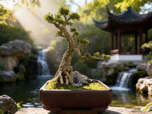 [雀舌黄杨]大树文人老桩（将军桩） 正版紫砂盆 69cm 带盆成型盆栽